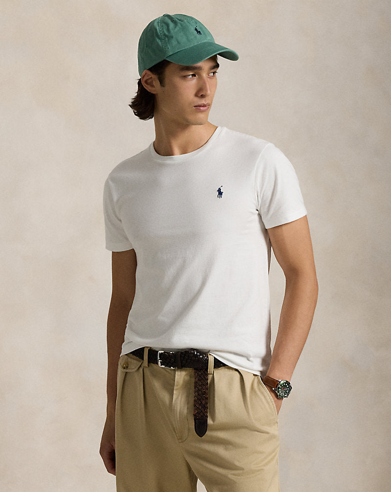 Custom Slim Fit Jersey Crewneck T-Shirt White