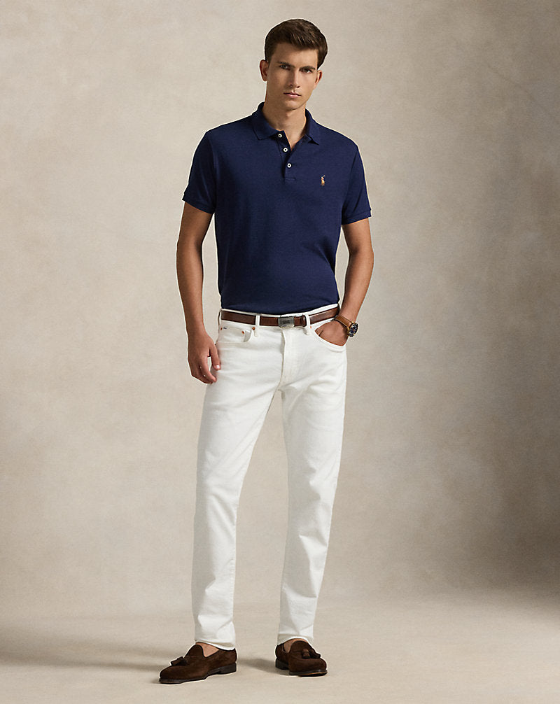 Custom Slim Fit Soft Cotton Polo Shirt Refined Navy