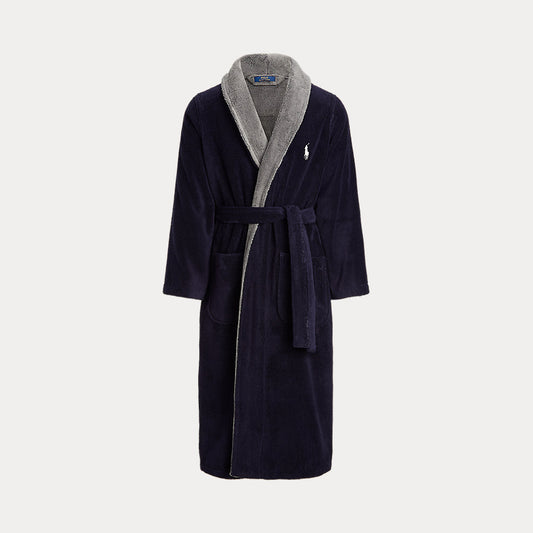 Cotton Terry Robe Navy