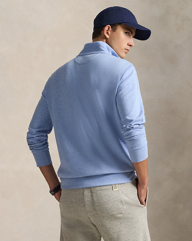 Luxury Jersey Quarter-Zip Pullover Isle Heather/C7978