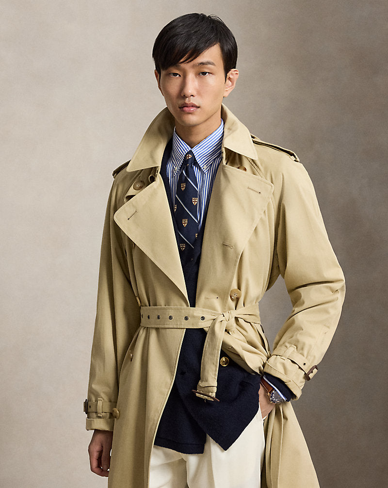 Lightweight Twill Trench Coat Hab Tan